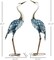 Heron Garden Statues 29" & 27.5" Metal Yard Art Blue & White Set of 2